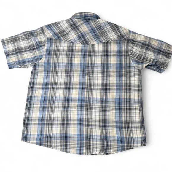 DICKIES Short Sleeve Plaid Pearl Snap Shirt. Men’s XL - Picture 2 of 5